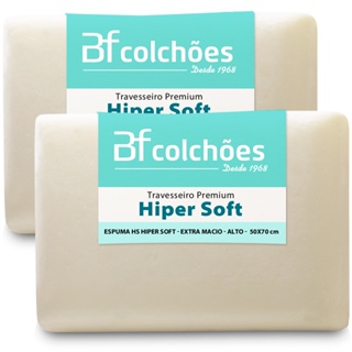 Kit 2 Travesseiros Ortopédico Espuma HiperSoft Macio 50x70 BF Colchões em Oferta na Shopee