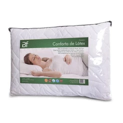 Travesseiro Conforto Látex Hipoalérgico Capa Percal 180 Fios BF Colchões