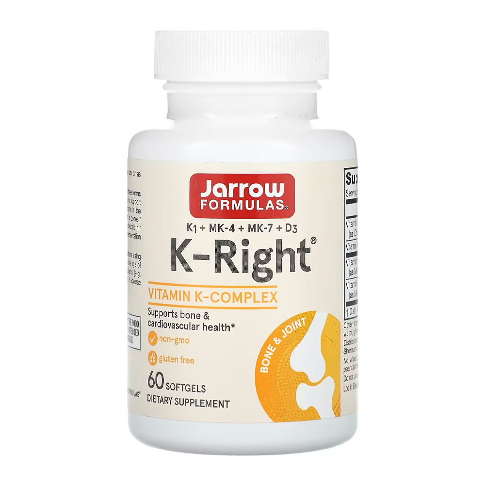 K-Right Complexo Vitamina K Jarrow 60 Softgels Importado
