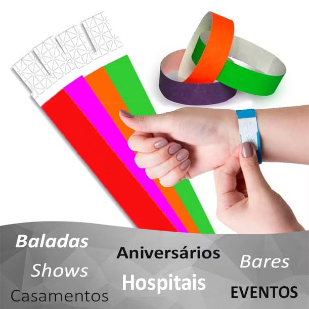 Kit Pulseiras de identificação para Igreja Eventos Balada Hospital em Oferta na Shopee