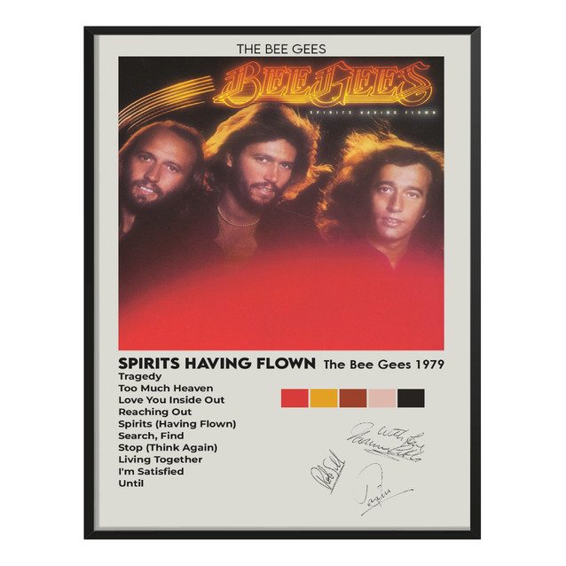 Quadro The Bee Gees Spirits Having Flown  Firma Com Moldura 32x24 Cm Decoração Presente Sala Quarto