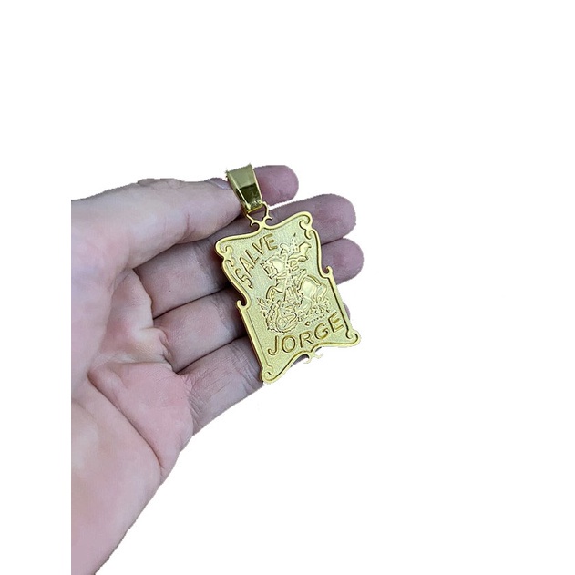 PINGENTE SALVE JORGE - SÃO JORGE – BANHADO A OURO 18K