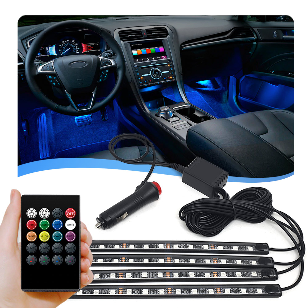 Luz Barra Led Neon Interno Hyundai Veracruz 2007 2008 2009 2010 2011 2012 Controle Pedal Soleira Bancos