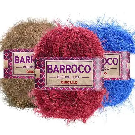 Barroco Decore Luxo 180mts 280g Círculo Barbante Pelinho/Peludo em Oferta na Shopee
