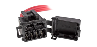 chicote caixa de fusiveis para 4 fusiveis lamina mini com tampa e espaço  2 fusiveis reserva em Oferta na Shopee