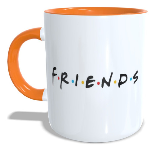 Caneca Xícara Laranja Friends Seriado Presentear Fã Série