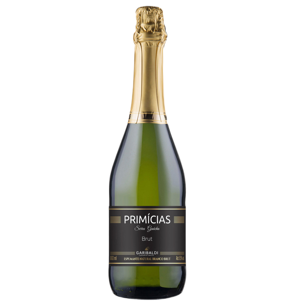 Espumante Brasileiro Branco Brut Primícias Garibaldi Serra Gaúcha Garrafa 660ml
