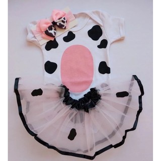 Body bebe Vaquinha para mêsversario - Saia tule, Arquinho, laço, -NOVE
