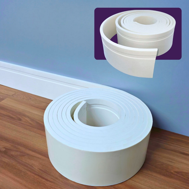 Rodapé 7CM EVA 10M Flexível Autocolante Moldura Parede Frisado Liso À Prova D'água