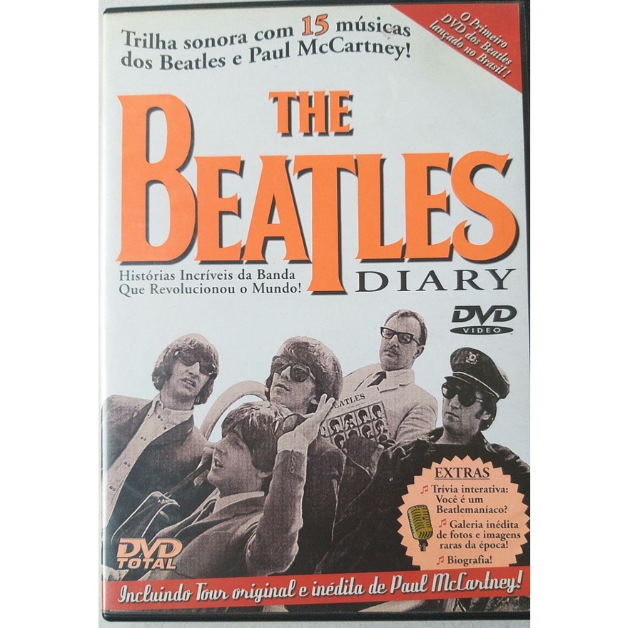 DVD THE BEATLES DIARY - TRILHA SONORA COM 15 MÚSICAS DOS BEATLES E PAUL McCARTNEY!