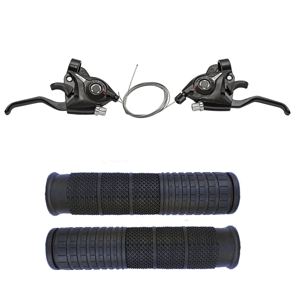 Alavanca Passador  Eze Fire Bicicleta Marchas Rapid Fire 3x7 Com Manetes + Manoplas