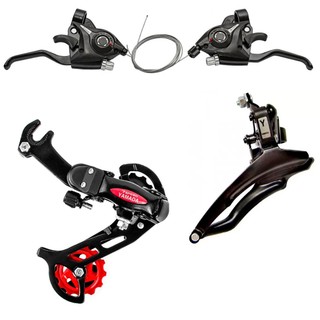 Cambio Traseiro + Dianteiro  Com Gancheira Bike 21v 7v Entrega Rapida
