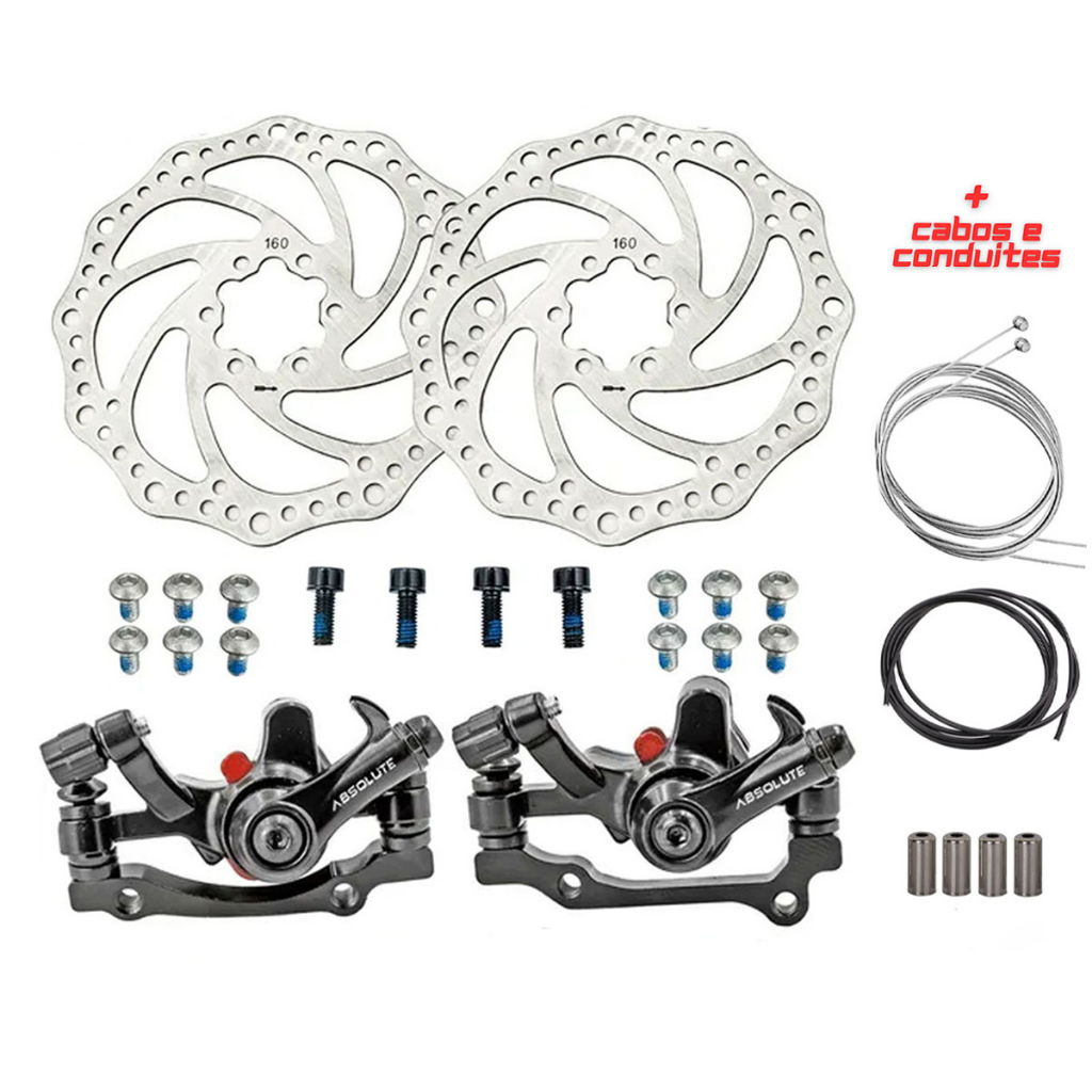 Kit Freio Disco Bike Mecânico Disco Pinça Rotor 160 Entrega Rapida