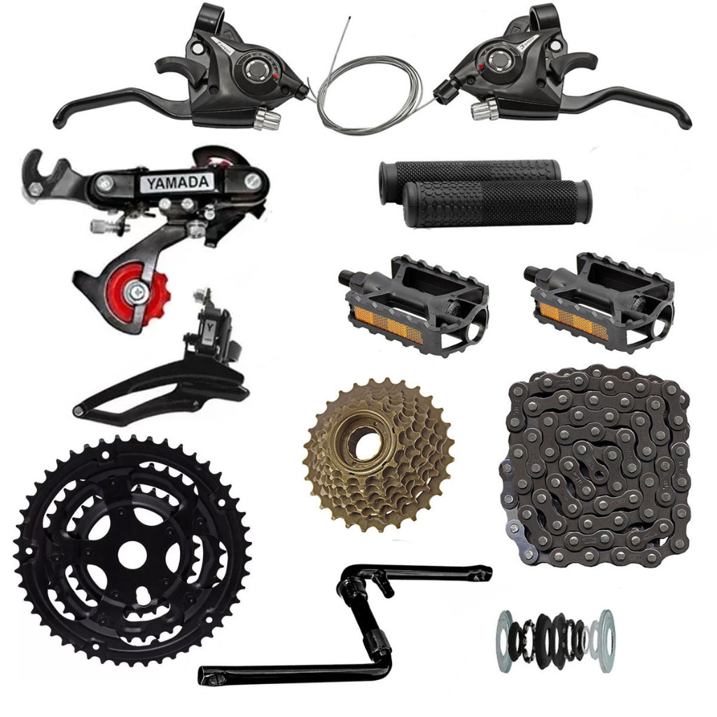Kit Marcha 21 Vel Cambio Gancheira Pedivela Monobloco