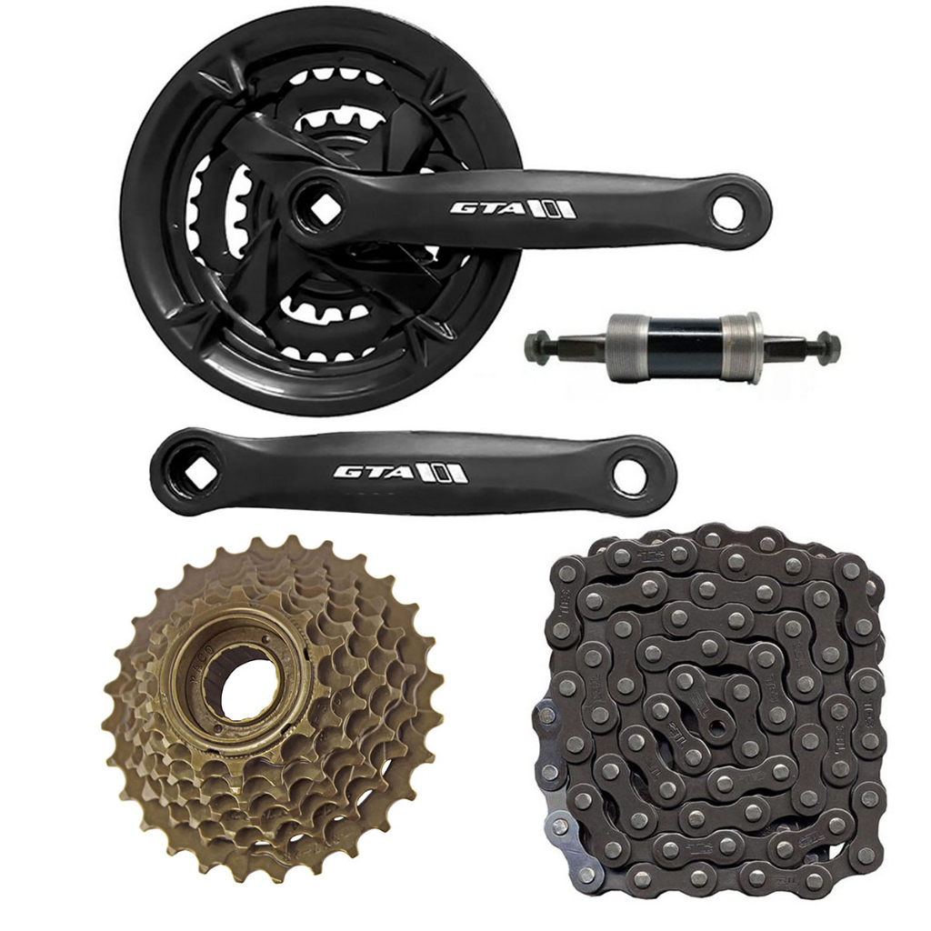 Kit Relação Bicicleta Pedivela + Catraca + Corrente 21 Velocidades