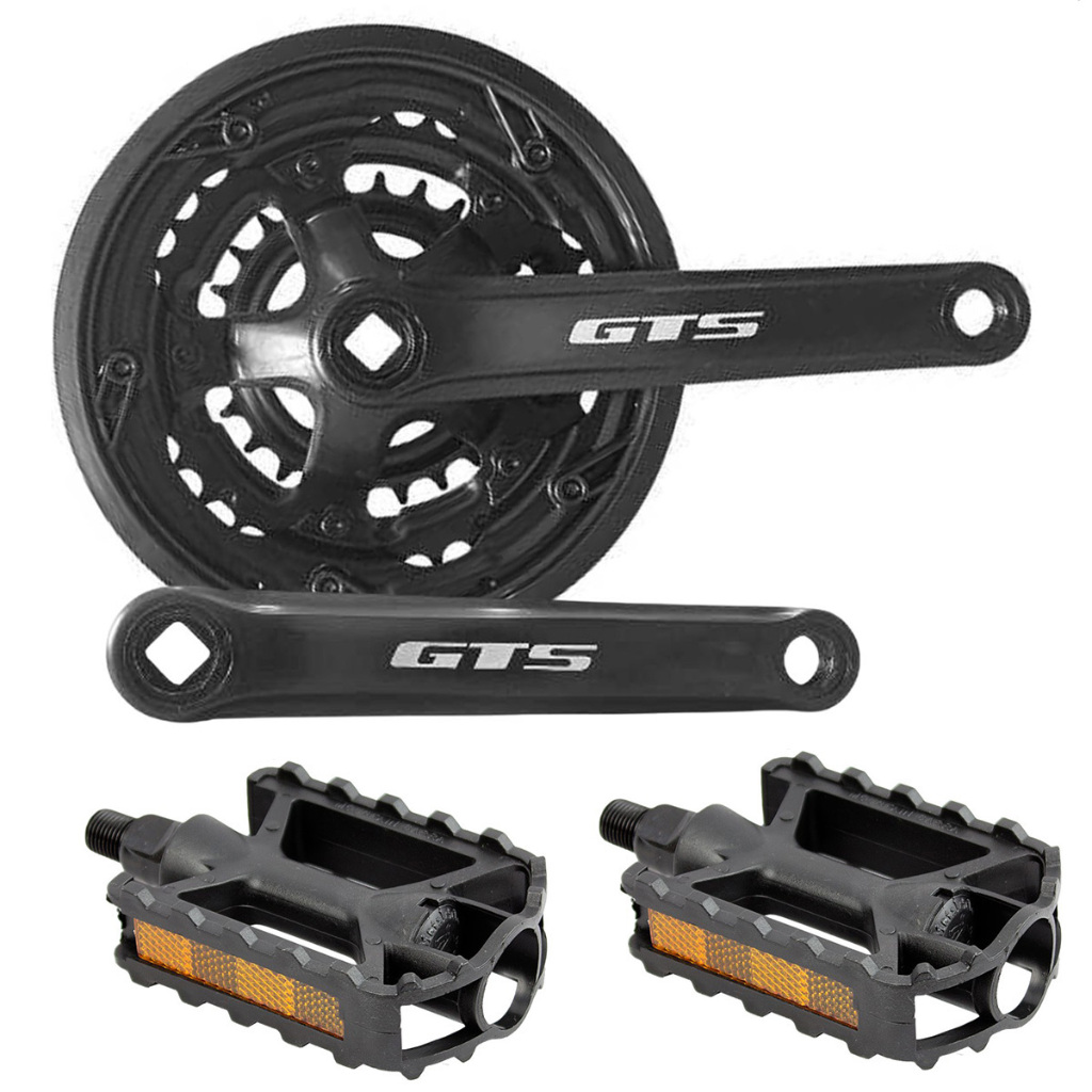 Pedivela Reduzido + Pedal Plataforma Bicicleta Aro 26 29