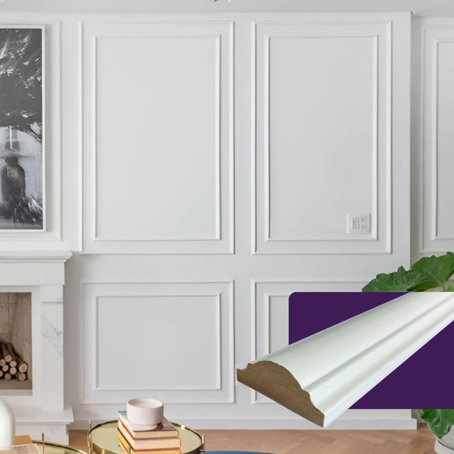 KIT 5UN Boiserie Adesivo 60x90 Revestimento MDF Moldura Madeira Parede