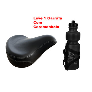 Kit Selim Banco Bike Confortavel Beach Retro + Garrafa Caramanhola