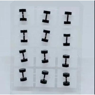 Alargador preto plastico acrílico 1mm 2mm 3mm 4mm 5mm 6mm 8mm 10mm piercing cartela 12 unidades expansor brinco unissex