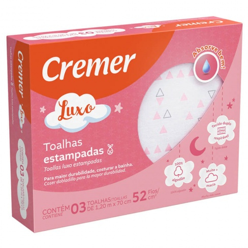 Toalha Fralda Luxo Estampa Menina - Cremer