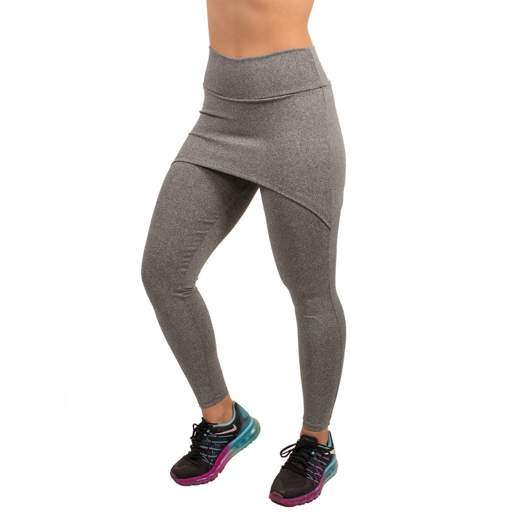 Calça Legging Feminina Saia Integrada Modeladora Academia Fitness