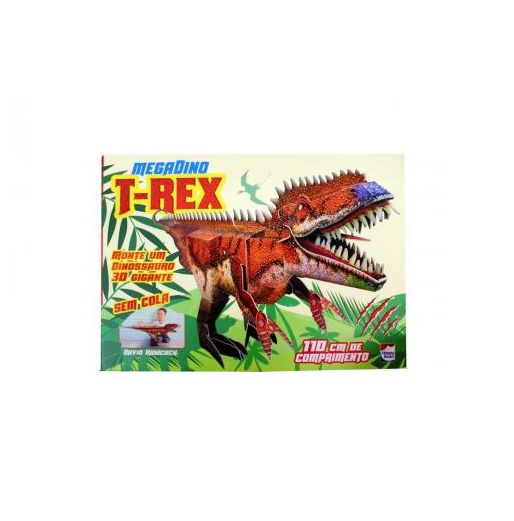 Livro Megadino - T-Rex - Monte Um Dinossauro Gigante Sem Cola