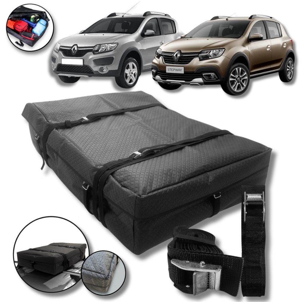 Bolsa Maleiro Teto Impermeável + Cinta 175l Sandero Stepway
