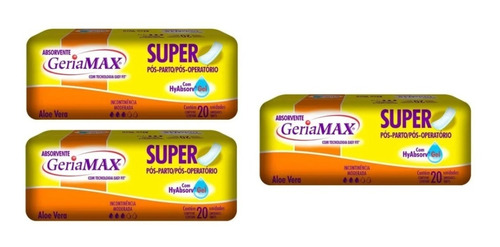 Kit 60 Absorventes Geriátrico Pós Parto Operatório Geriamax