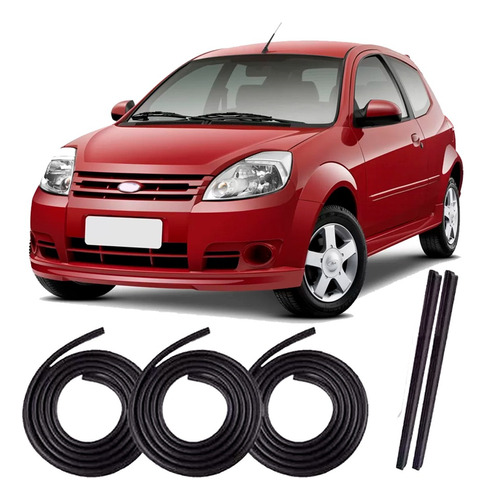 Kit Borrachas 2 Portas E Mala Friso De Teto Ford Ka 09 A 13