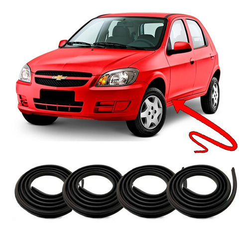 Kit Borrachas de Vedação Das 4 Portas Corsa Celta Prisma em Oferta na Shopee
