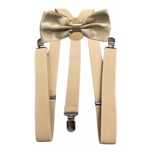 Kit Suspensório + Gravata Borboleta Infantil Pajem Dourado