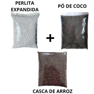 Casca de Arroz + Perlita + Pó de Coco 5L Cada | Orquideas Sucelentas Jiboia Costela-de-Adão Monstera em Oferta na Shopee