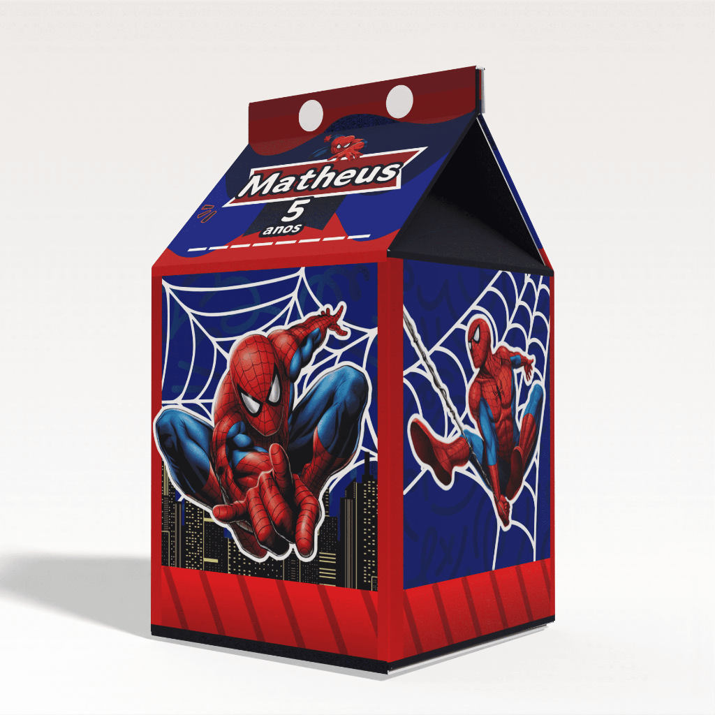 Caixinhas Para Lembrancinhas Homem Aranha - Caixa Milk Personalizada Aniversário