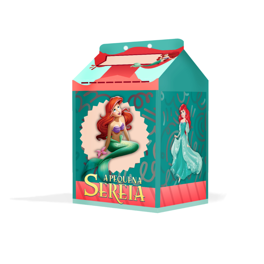 Caixinha Milk Ariel Pequena Sereia para Festa Personalizada - Lembrancinha para Festa em Oferta na Shopee