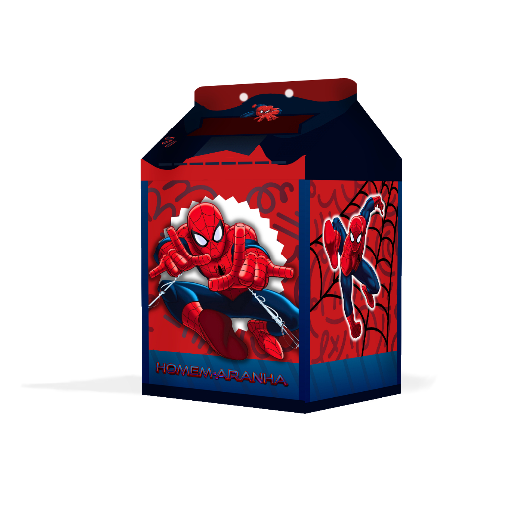 Caixinha Milk Homem Aranha para Festa Personalizada - Lembrancinha para Festa