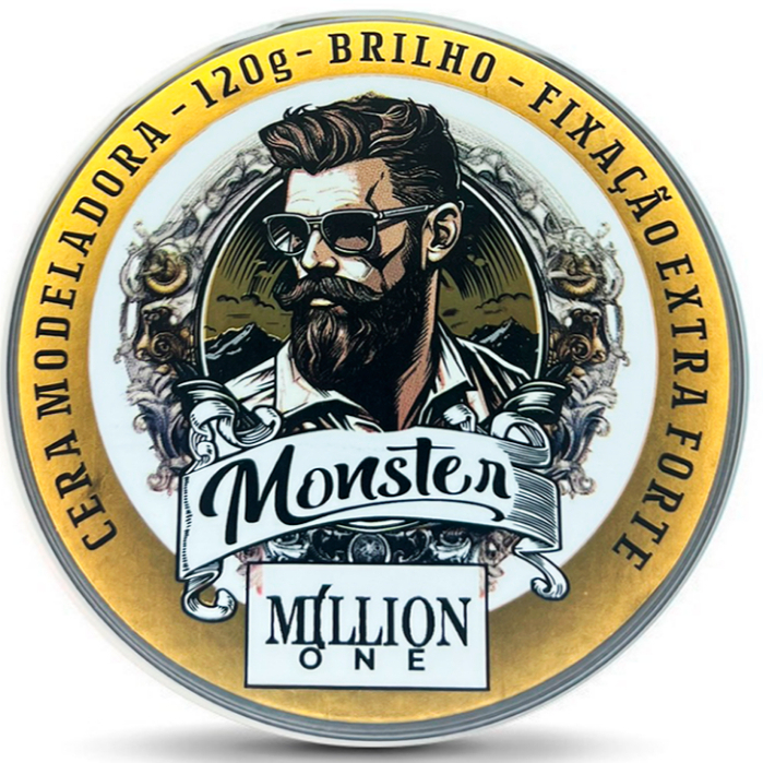 cera Modeladora million one Ultra Fixação 120g monster barber Shop Para Cabelo e Barba! em Oferta na Shopee