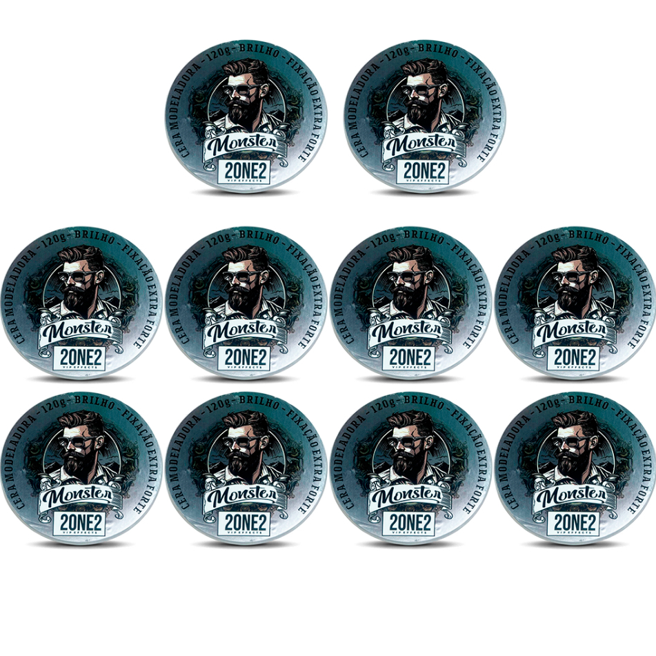 10 cera Modeladora 2one2 incolor 120g - 10 Modelos a escolha monster barber Bancada Preço para Revenda