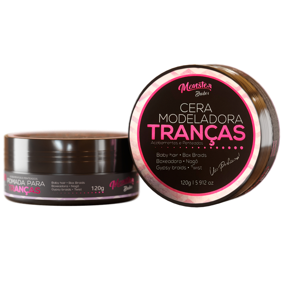cera Modeladora Tranças Incolor Cabelo Box Braid Baby Hair Nagô Boxeadora Baby Hair low Poo 120g monster barber !