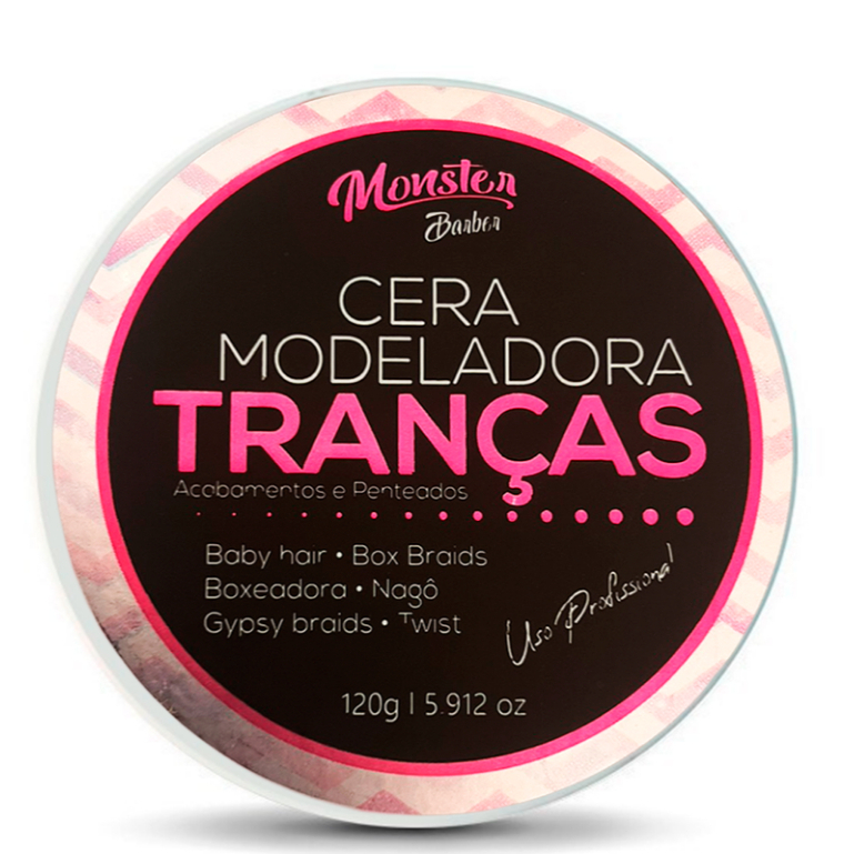 cera Modeladora Tranças Incolor Box Braid Baby Hair 120g monster barber cera Modeladora Tranças Incolor Box Braid Baby Hair 120g monster barber