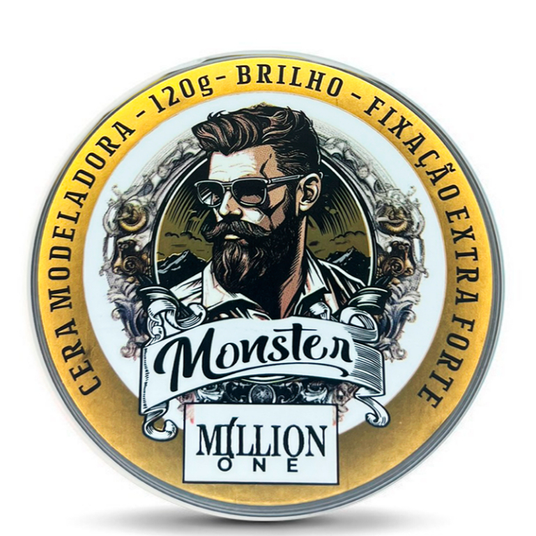 cera Modeladora million one Ultra Fixação 120g monster barber Shop Para Cabelo e Barba em Oferta na Shopee