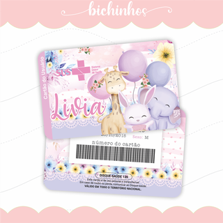 Cartão do SUS Personalizado Tema Bichinhos