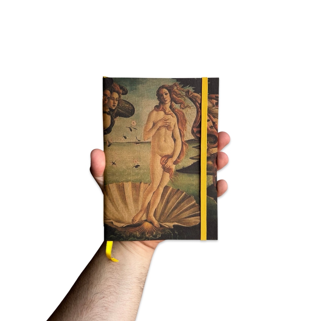 Sketchbook Caderno Pintura O Nascimento de Vênus com Elástico e Marca Página Aquarela