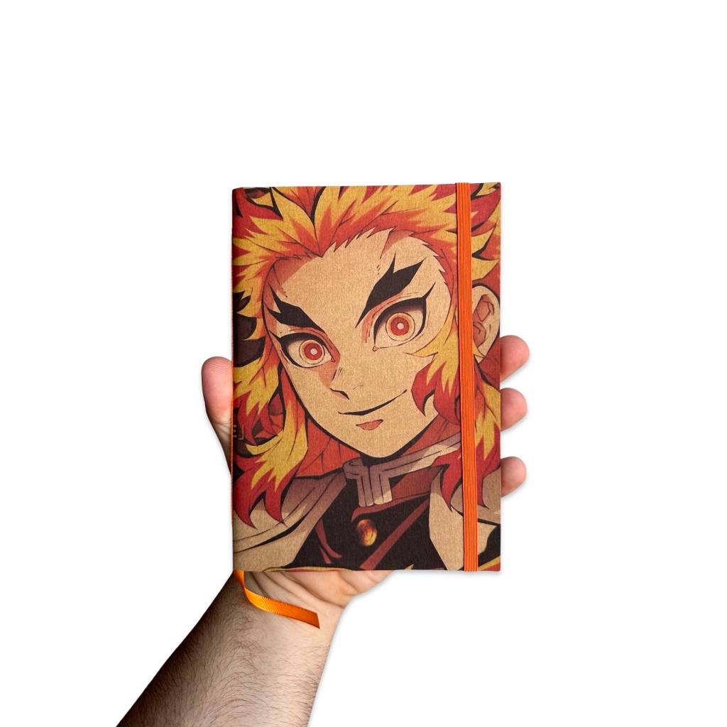Sketchbook Caderno Demon Slayer Kyojuro Rengoku com Elástico e Marca Página em Oferta na Shopee