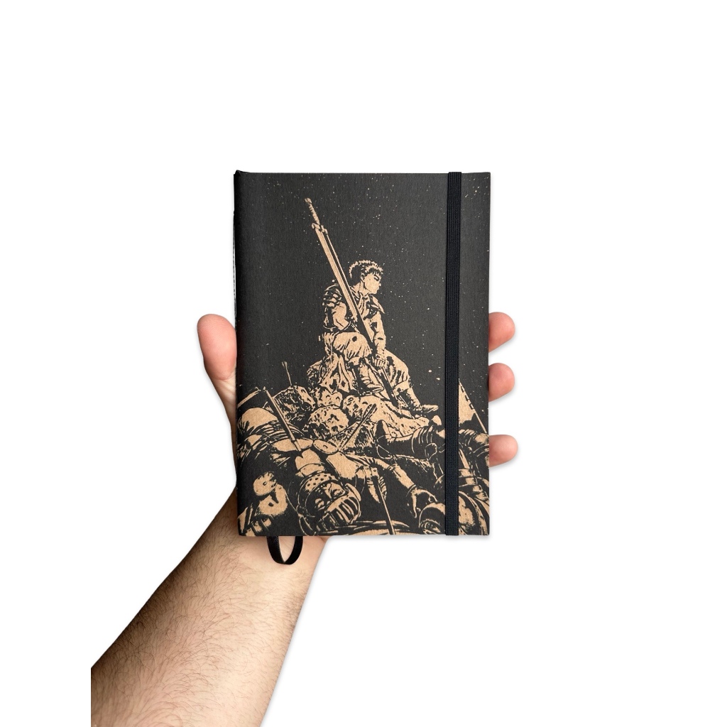 Sketchbook Caderno Berserk com Elástico e Marca Página Aquarela