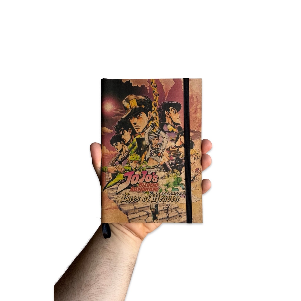 Sketchbook Caderno Jojo's Bizarre Adventure com Elástico e Marca Página Aquarela em Oferta na Shopee