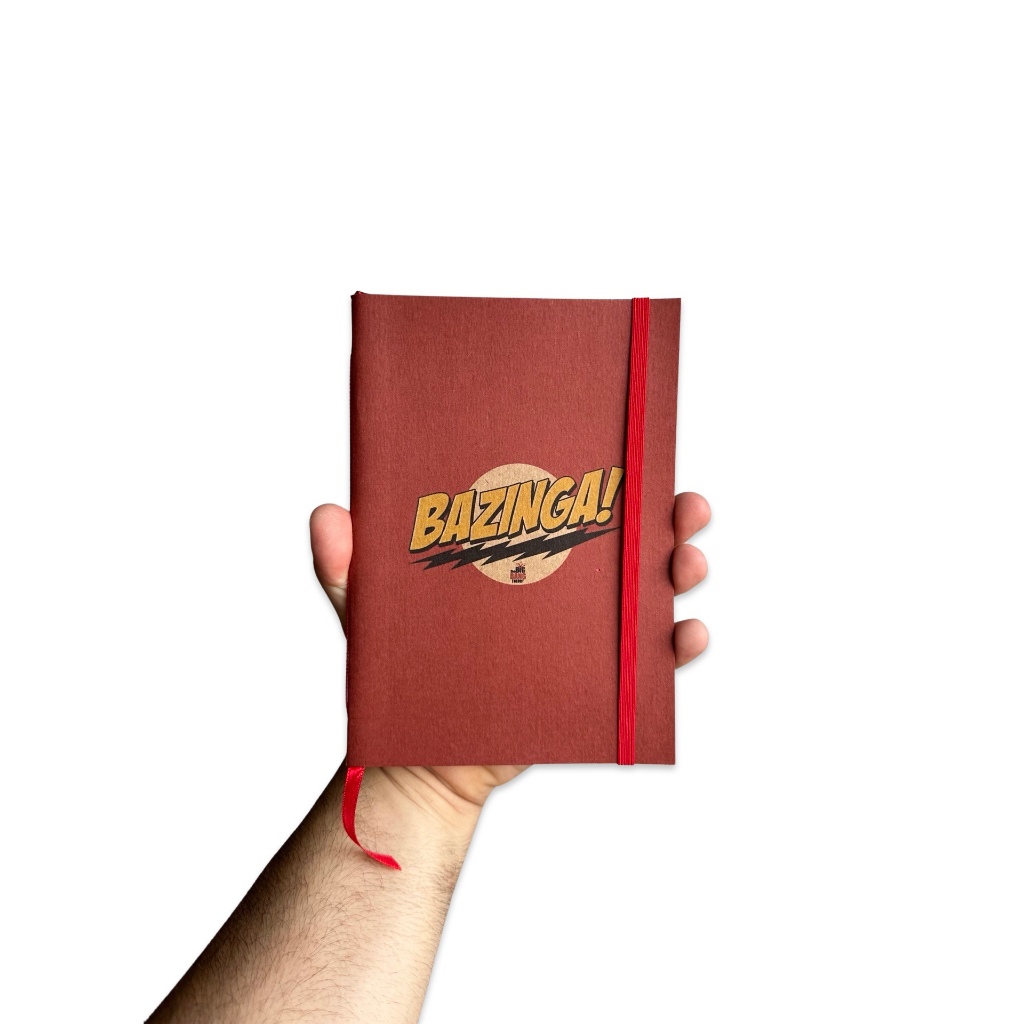 Sketchbook Caderno The Bing Bang Theory Bazinga com Elástico e Marca Página Aquarela