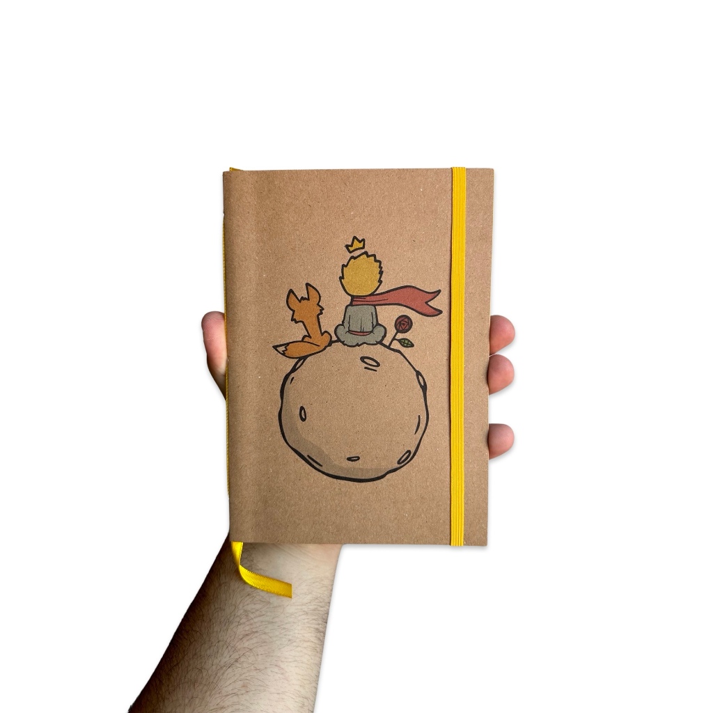 Sketchbook Caderno O Pequeno Príncipe o Essencial e Invisível aos Olhos com Elástico e Marca Página