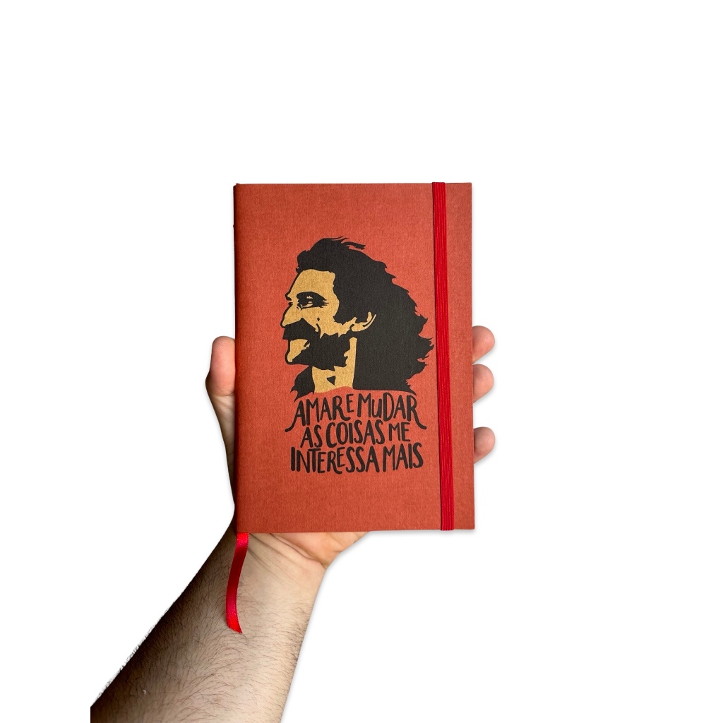 Sketchbook Caderno Belchior Amar e Mudar as Coisas com Elástico e Marca Página Aquarela em Oferta na Shopee