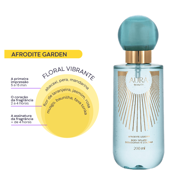 Body Splash desodorante colônia Aura beauty Afrodite Garden 200Ml (original e lacrado)