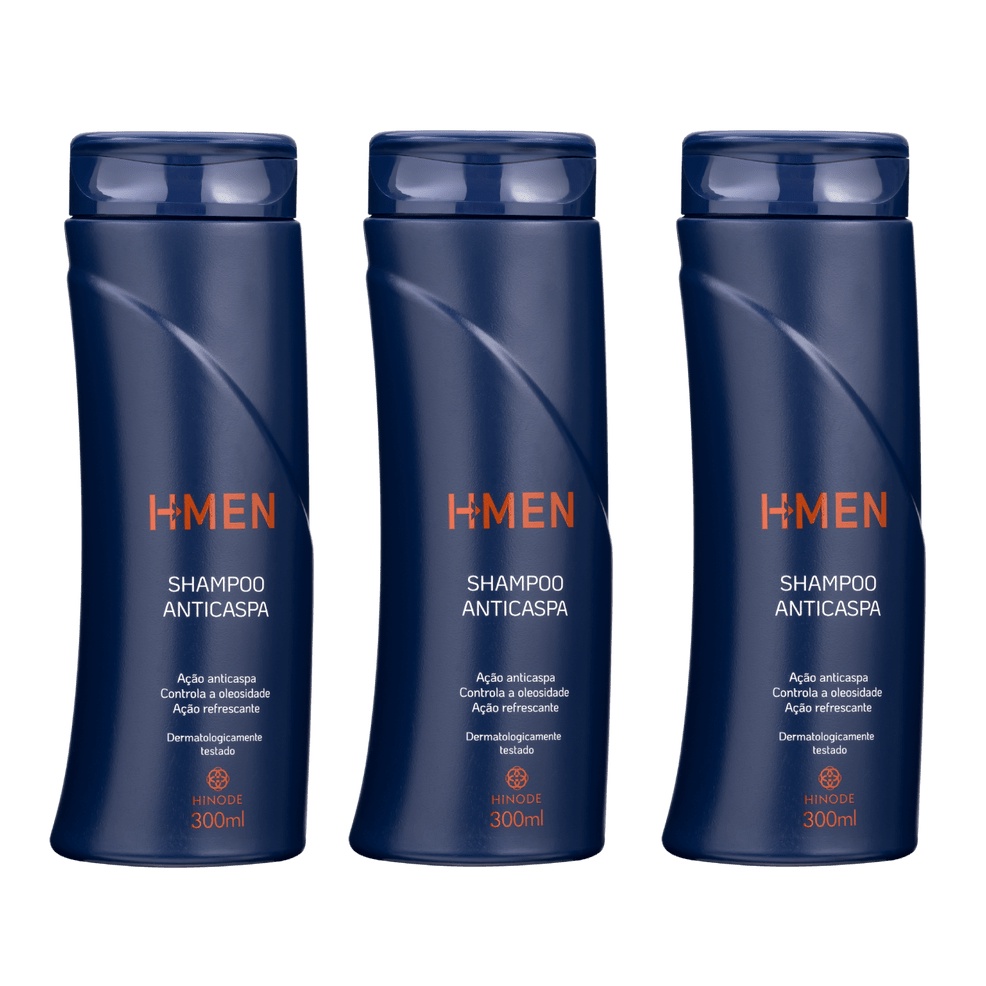SHAMPOO ANTI CASPA H-MEN 300ML HINODE (3 UNIDADES)